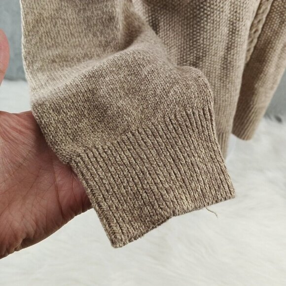 NWT KAREN SCOTT Cable Knit Textured Sweater XL(16-18) Cotton Dark Beige - Picture 7 of 13